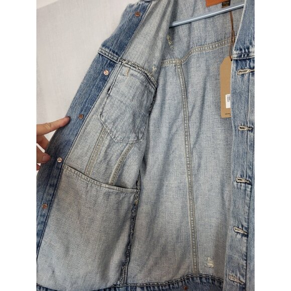 Lucky Brand Women’s XS Denim Jean Jacket NWT Distressed Fall * Retails $99 - Picture 6 of 8